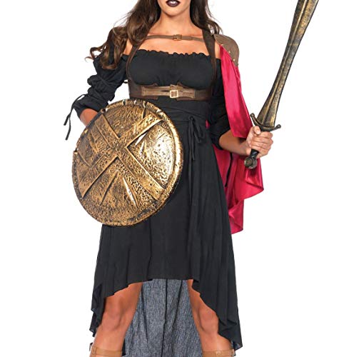 Leg Avenue Women's Size Plus High Low Peasant Dress, Black, 3X / 4X