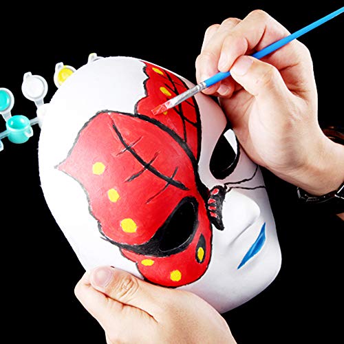 Oruuum 12 PCS DIY Full Face Masks, Paintable Paper Mask, White DIY Mask, Masquerade Mask, Mardi Gras Mask, Party Full Face Masks