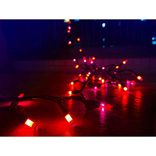 BOKING Halloween Purple Orange Lights String 100 MINI Incandescent Outdoor Indoor Waterproof Decoration Plug in 23 Feet Used for Patio Party Festive Courtyard Home