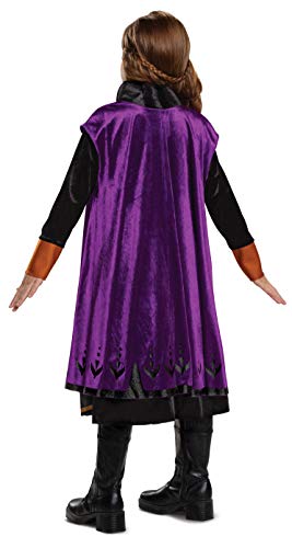 Disney Anna Frozen 2 Deluxe Girls' Halloween Costume, Kids Size Small (4-6x), Purple