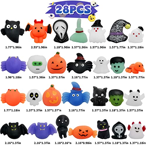 Cicosovea 28Pcs Halloween Soft Toys Kawaii Cute Toys Halloween Party Favors for Halloween Treat Goody Bag Filler Gifts
