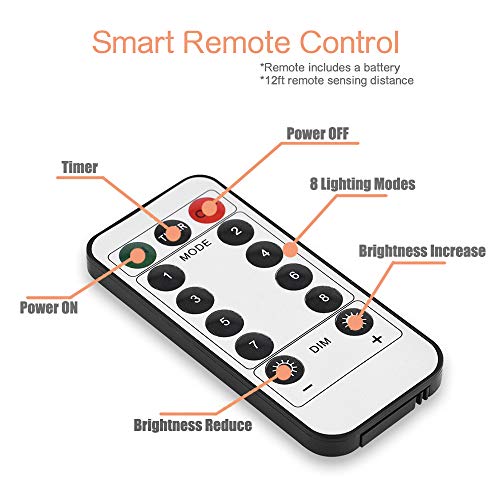 RECESKY 100 LED Battery String Lights with Remote and Timer - 33ft Halloween String Lights for Outdoor, Indoor Decor - Clear Mini Bulb Lighting for Garden, House, Halloween Party Decorations (Purple)