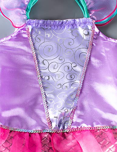 Little Girls Mermaid Princess Costume for Girls Dress Up Party with Gloves,Crown Mace 6-7 Years