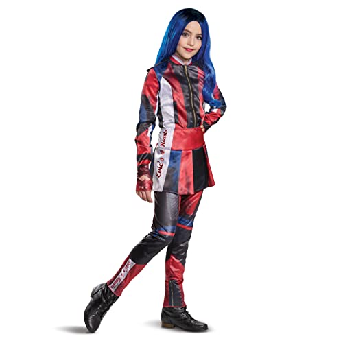 Evie Descendants 3 Deluxe Girls Costume, Official Disney Descendants Costume Jumpsuit, Child Size Extra Large (14-16)
