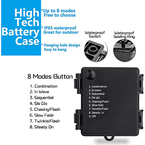 RECESKY 100 LED Battery String Lights with Remote and Timer - 33ft Halloween String Lights for Outdoor, Indoor Decor - Clear Mini Bulb Lighting for Garden, House, Halloween Party Decorations (Purple)