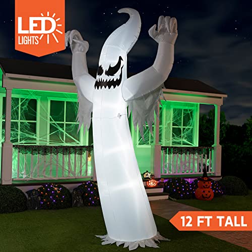 Joiedomi 12 Ft Tall Halloween Inflatable Scary Spooky Ghost Inflatable Yard Decoration with Build-in LEDs Blow Up Inflatables for Halloween Party Indoor, Outdoor, Yard, Garden, Lawn Decorations