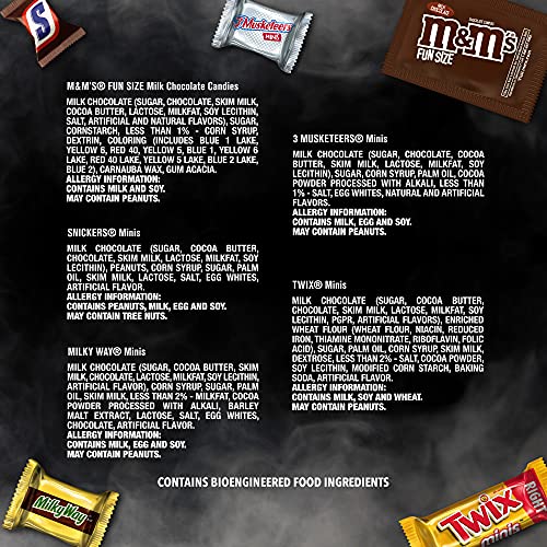 M&M'S, SNICKERS, TWIX, MILKY WAY & 3 MUSKETEERS Bulk Halloween Candy Assortment - 104.27oz/365ct