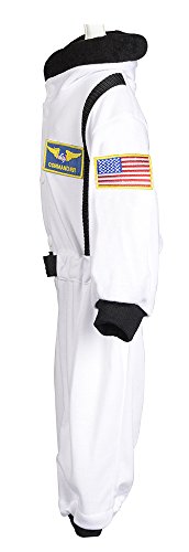 Aeromax Jr. Astronaut Suit with NASA patches and diaper snaps, WHITE, Size 6/12 Months (ASW-ROMP)