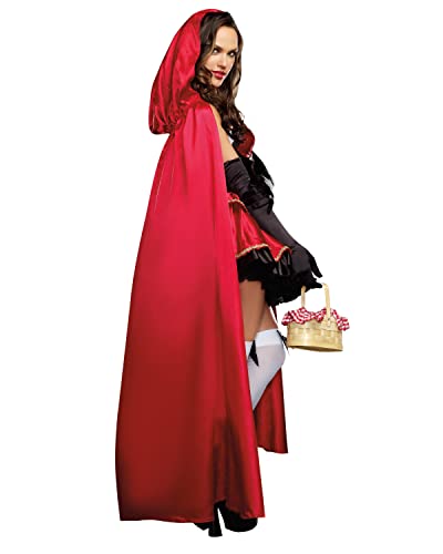 Dreamgirl Adult Sexy Little Red Riding Hood Costume for Women, Fashion Little Red Riding Hood Halloween Costume - Large
