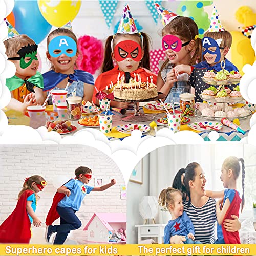 Superhero Capes and Masks for Kids Halloween Cosplay Double Side Capes Superhero Toy Kids Best Gifts Yellow