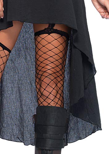 Leg Avenue Women's Size Plus High Low Peasant Dress, Black, 3X / 4X