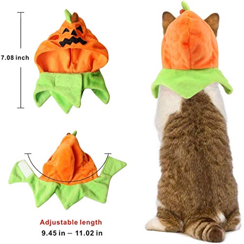 Idepet Cat Costumes, Costumes for Cats Pumpkin Hat Cat Halloween Costumes Adjustable Hat for Party Decoration Small Pet Cat Cap