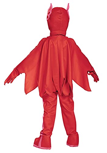 Disguise Owlette Deluxe Toddler PJ Masks Jumpsuit with Attached Boot Covers, Large/4-6X, Red