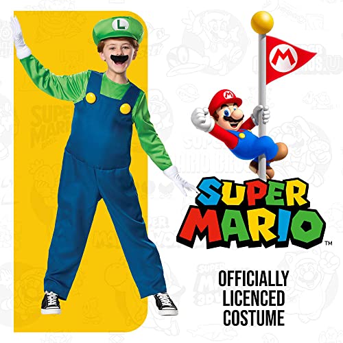 Disguise Nintendo Luigi Deluxe Boys' Costume Green, M (7-8)
