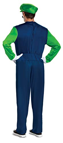 Disguise Men's Plus Size Luigi Deluxe Adult Costume, Green, XXL (50-52)