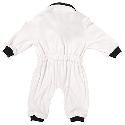 Aeromax Jr. Astronaut Suit with NASA patches and diaper snaps, WHITE, Size 6/12 Months (ASW-ROMP)