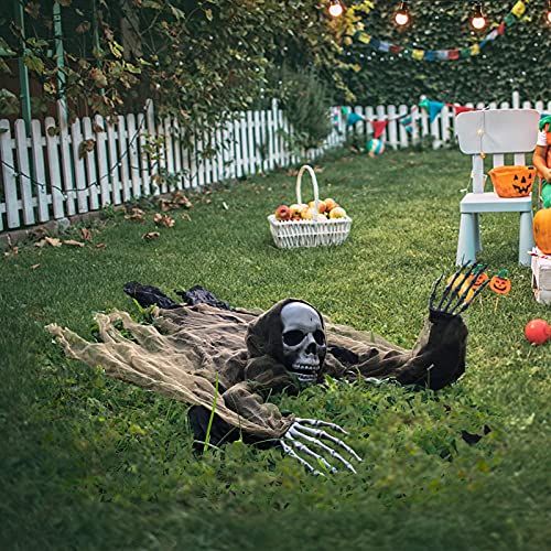 ESSENSON Halloween Zombie Groundbreaker, 65 Inch Halloween Decorations Skeleton, Halloween Prop for Halloween Outdoor, Lawn, Yard, Patio Decoration, Graveyard Haunted House Decorations