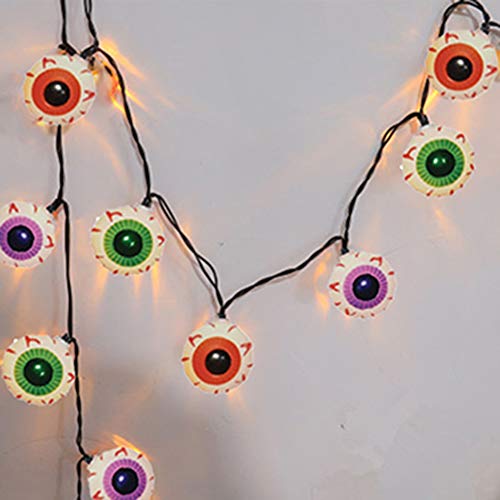 GOOTHY Halloween Eyeball String Lights 8.5Ft Halloween Decorative String Lights with 10 Incandescent Multicolor Eyeball Lights for Party, Christmas, Carnival, Celebration Indoor/Outdoor Decor