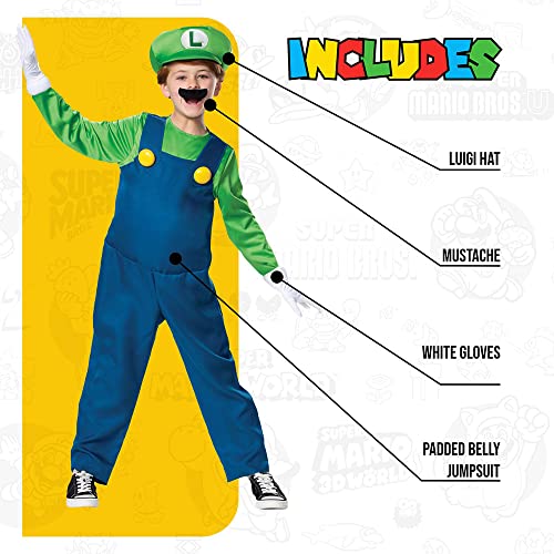 Disguise Nintendo Luigi Deluxe Boys' Costume Green, M (7-8)