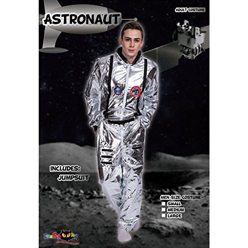 EraSpooky Men's Astronaut Spaceman Costume(Silver, Large)