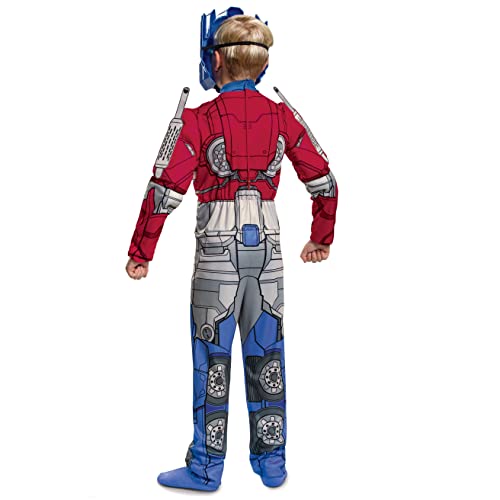 Disguise Optimus Prime Costume, Muscle Transformer Costumes for Boys, Padded Character Jumpsuit, Kids Size Small (4-6) Blue & Red
