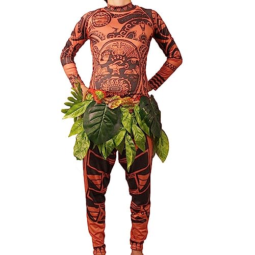 FEEAA Maui Tattoo T Shirt/Pants Halloween Adult Mens Women Cosplay Costume (XXL)