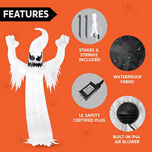 Joiedomi 12 Ft Tall Halloween Inflatable Scary Spooky Ghost Inflatable Yard Decoration with Build-in LEDs Blow Up Inflatables for Halloween Party Indoor, Outdoor, Yard, Garden, Lawn Decorations