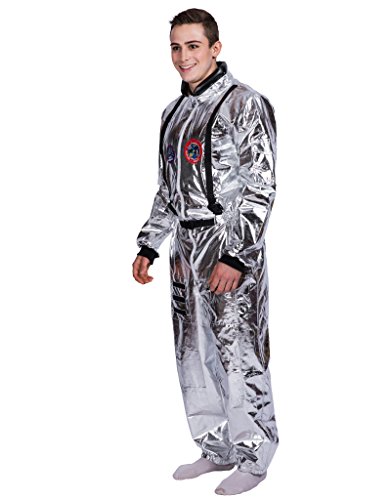 EraSpooky Men's Astronaut Spaceman Costume(Silver, Large)
