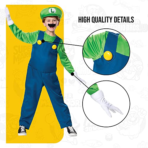 Disguise Nintendo Luigi Deluxe Boys' Costume Green, M (7-8)