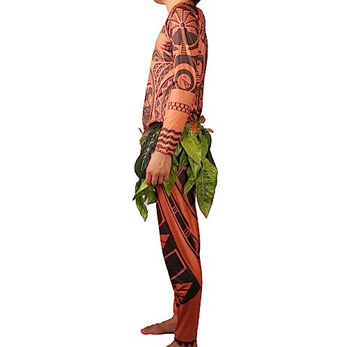FEEAA Maui Tattoo T Shirt/Pants Halloween Adult Mens Women Cosplay Costume (XXL)
