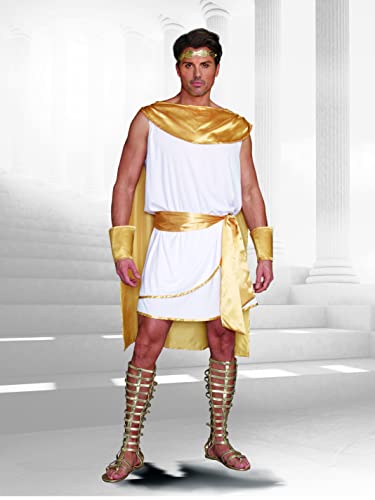 Dreamgirl Adult Greek God Toga Costume, Mens Hes a God Halloween Costume - X-Large