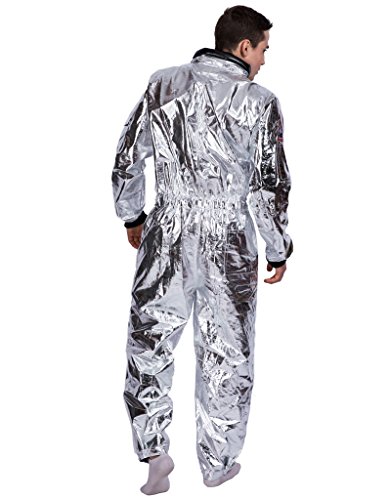 EraSpooky Men's Astronaut Spaceman Costume(Silver, Large)
