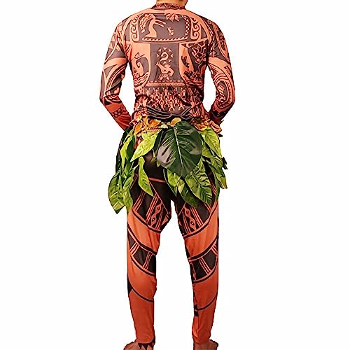 FEEAA Maui Tattoo T Shirt/Pants Halloween Adult Mens Women Cosplay Costume (XXL)
