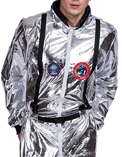 EraSpooky Men's Astronaut Spaceman Costume(Silver, Large)