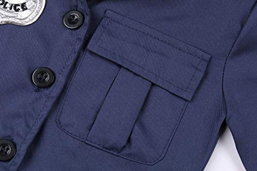 Doxrmuru Girls Police Costume Halloween Dress up Cop Costume for Kids 9-10 Years