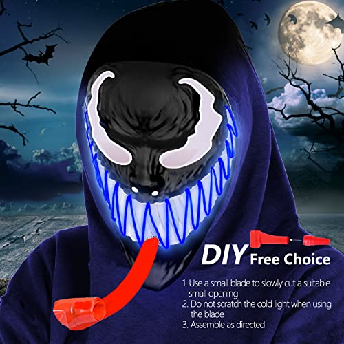 heytech Halloween Mask Purge LED Mask for Festival Halloween Scary Party,Costume Cosplay,Gifts (new-blue)