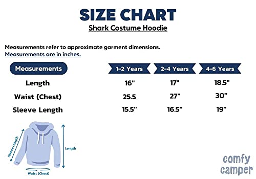 ComfyCamper Kids Shark Hoodie - Fish Animal Cute Baby Costume Outfit Sweatshirt Sweater Sweatsuit Jacket Hooded Coat, 2-4 years