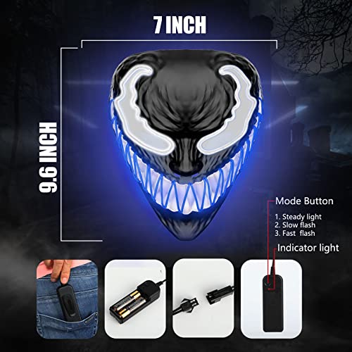 heytech Halloween Mask Purge LED Mask for Festival Halloween Scary Party,Costume Cosplay,Gifts (new-blue)