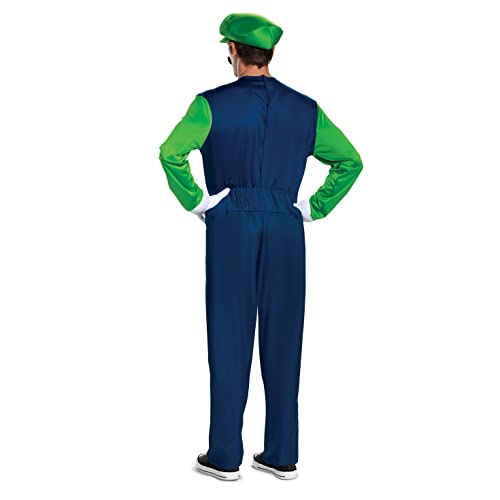 Disguise Men's Plus Size Luigi Deluxe Adult Costume, Green, XXL (50-52)