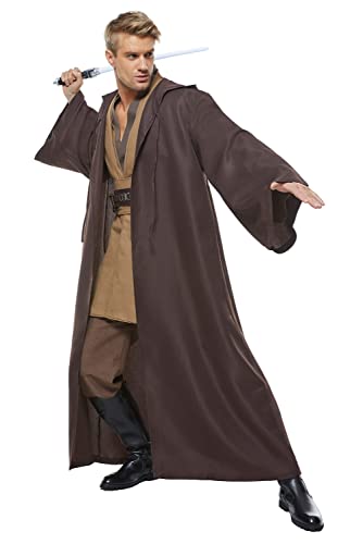 CosplaySky Adult Outfit Costume Tunic Hooded Robe Uniform Brown Version XXX-Large