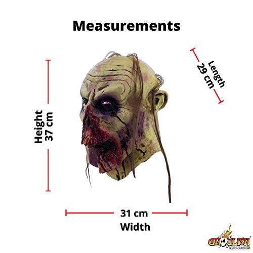 Ghoulish Productions Zombie Tongue Mask. Zombie Blood Tongue Latex Mask, Scary Halloween Mask Zombies, Blood Face Zombie Latex Mask. Zombies Line. One Size Latex Mask