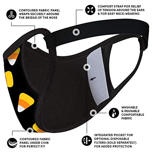 Case-Mate Safe+Mate x Cloth Face Mask - Washable & Reusable - Adult S/M - Cotton - Includes Filter - 3 Pack - Halloween