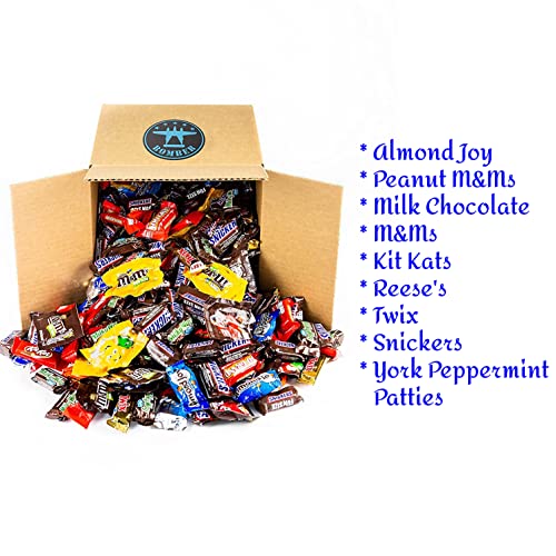 Bomber 8.0lb Bulk Halloween Chocolate Candy Individually Wrapped. Individually Wrapped Halloween Fun Size Chocolates in a 8lb Box (8lb Fun Size)