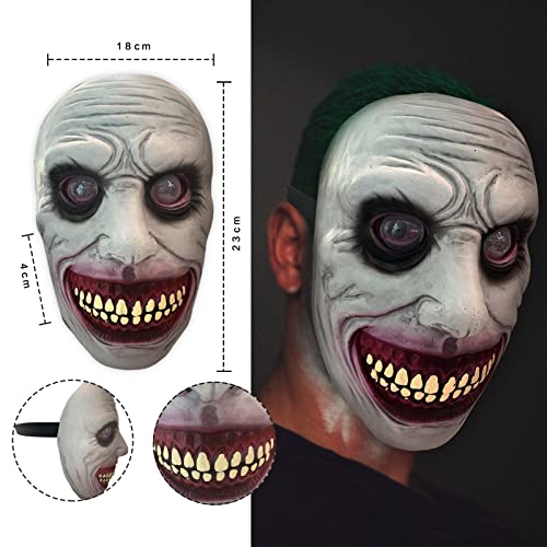 Creepy Halloween Mask, Smiling Demons Cosplay Props, Evil Latex Mask for Halloween Costume Party Props