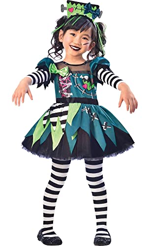 amscan Monster Miss Halloween Costume Kit - Toddler 3-4, Multicolor - 1 Set
