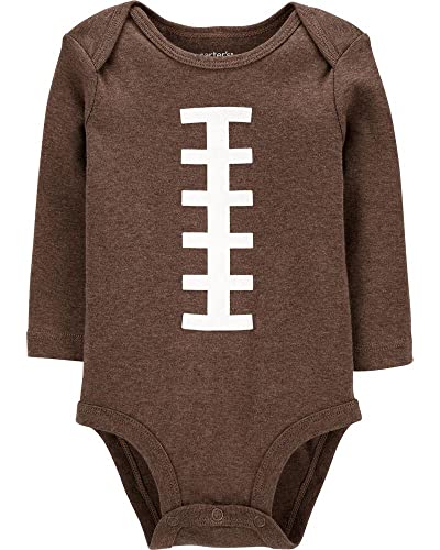 Carter's Baby Boy's Thanksgiving Football Long Sleeve Bodysuit (6 Months), Brown