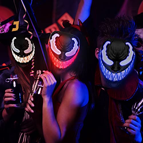 heytech Halloween Mask Purge LED Mask for Festival Halloween Scary Party,Costume Cosplay,Gifts (new-blue)