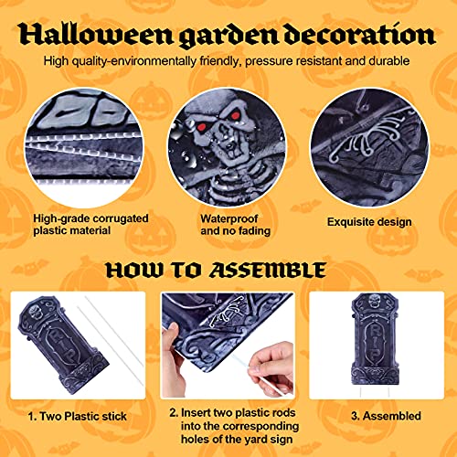 Halloween Tombstone Yard Decorations - 6 Pack