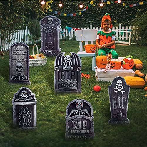 Halloween Tombstone Yard Decorations - 6 Pack