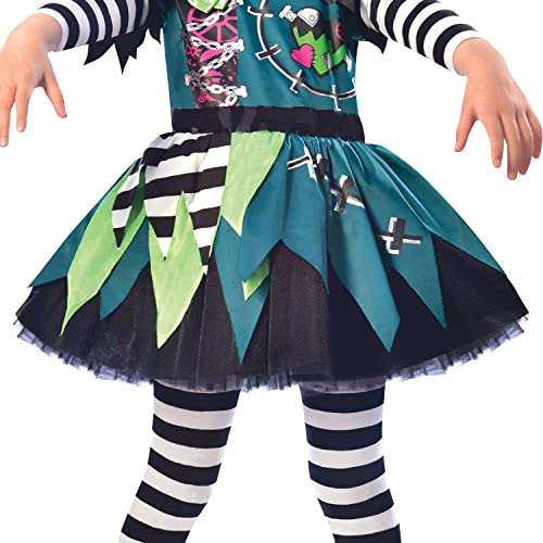 amscan Monster Miss Halloween Costume Kit - Toddler 3-4, Multicolor - 1 Set